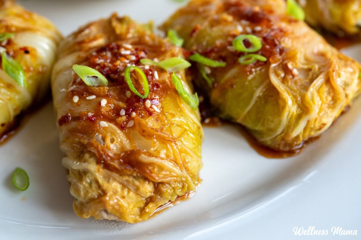 Healthy Sesame Ginger Cabbage Rolls