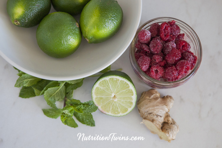 Raspberry Ginger Lime Detox Water