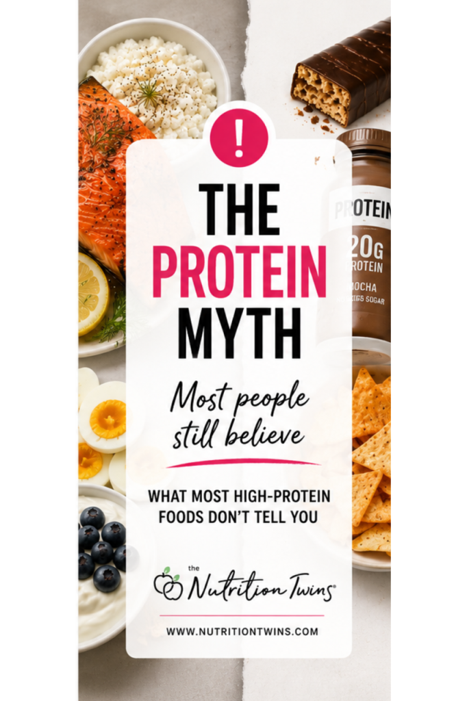 Not all protein is equal infographic showing whole-food proteins compared with protein bars, protein drinks, and other high-protein foods.